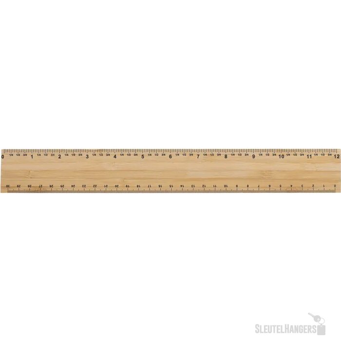 Extra dikke dubbelzijdige bamboe liniaal (30 cm) Bruin