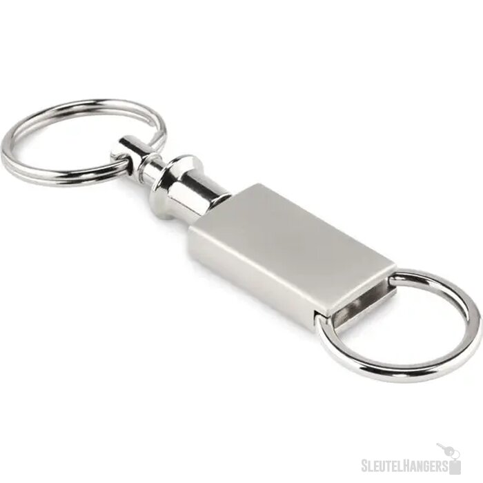 2-in1 sleutelhanger Keysplit mat zilver