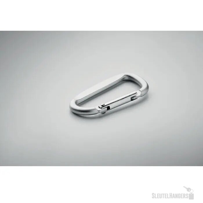 Aluminium karabijnhaak sleutelhanger Zilver