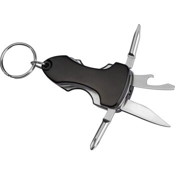 Metalen multitool met sleutelhanger Zwart Metalen multitool met sleutelhanger Zwart