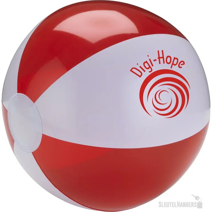 Beachball Ø 24 Cm Strandbal Wit/Rood