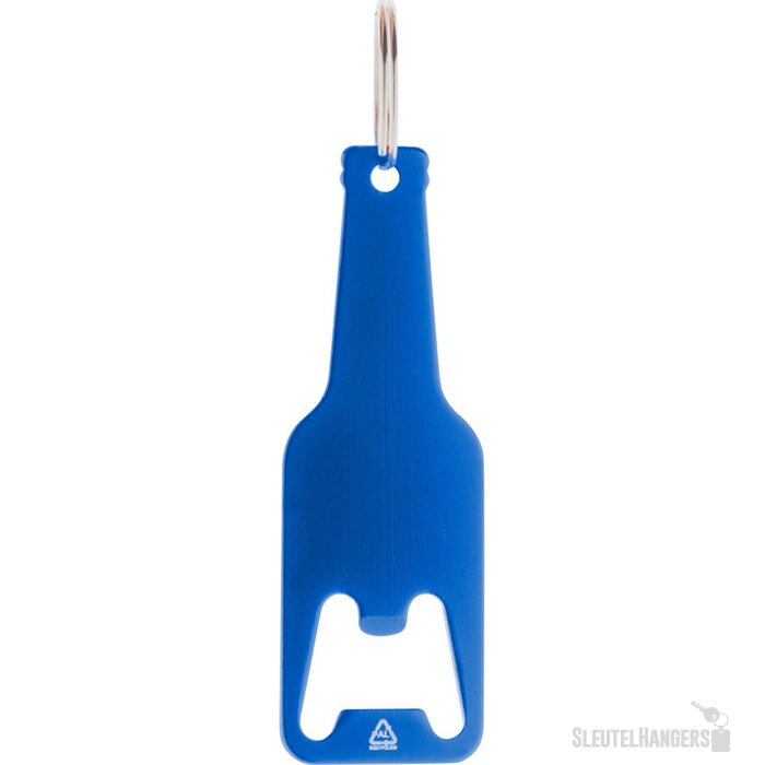 Flesvormige Flesopener Met Sleutelring Blauw