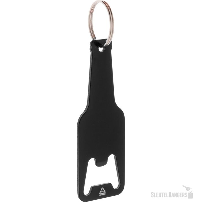 Flesvormige Flesopener Met Sleutelring Zwart