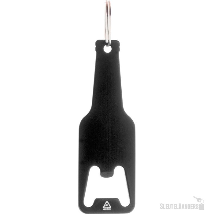 Flesvormige Flesopener Met Sleutelring Zwart