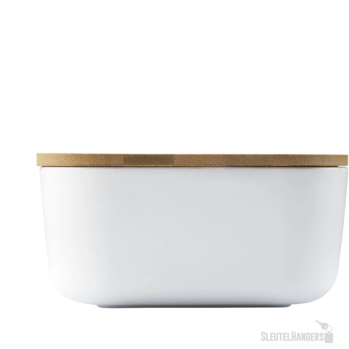 Royale Lunchbox Met Bamboe Deksel Wit