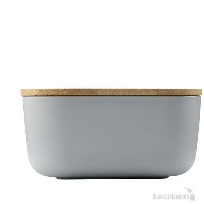 Royale Lunchbox Met Bamboe Deksel Grijs