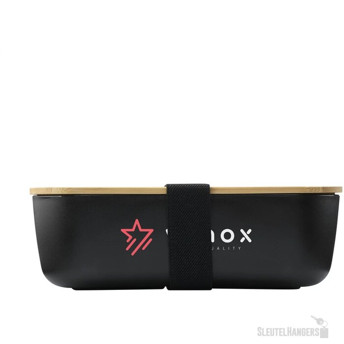 Royale Lunchbox Met Bamboe Deksel Zwart