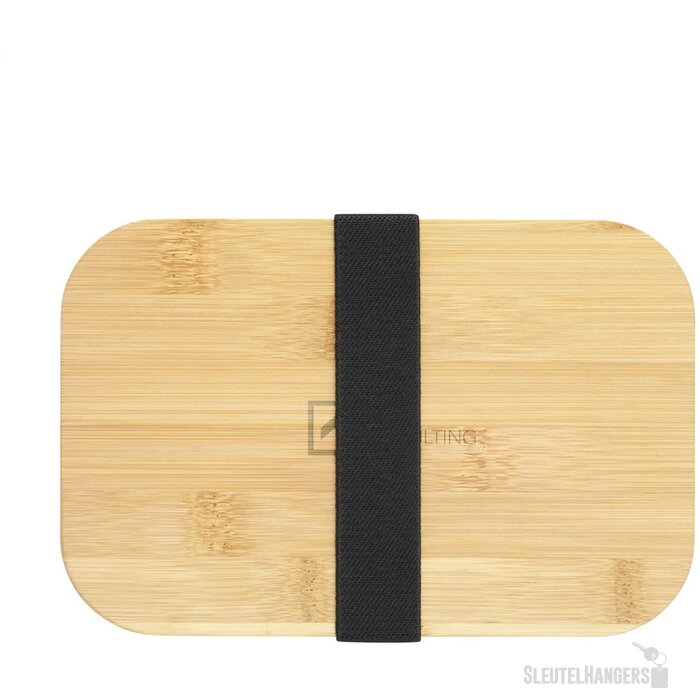 Royale Lunchbox Met Bamboe Deksel Zwart