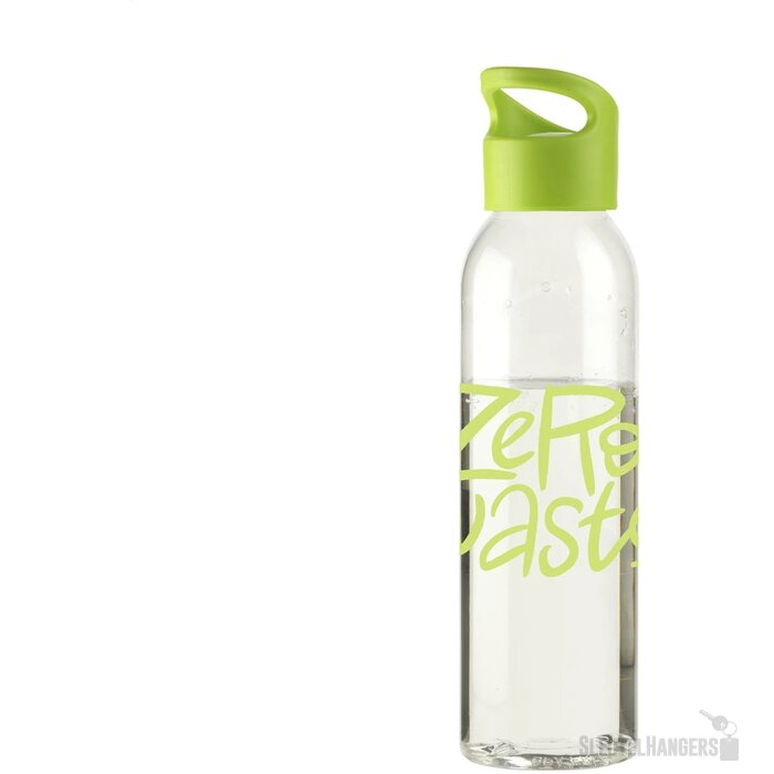 Kunststof Waterfles Met Schroefdop (650 Ml) Transparant/Groen