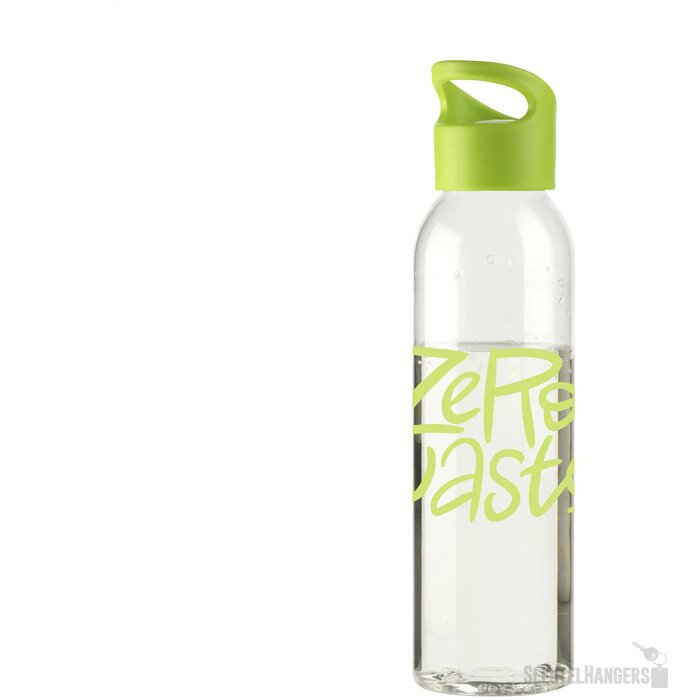 Kunststof Waterfles Met Schroefdop (650 Ml) Transparant/Groen