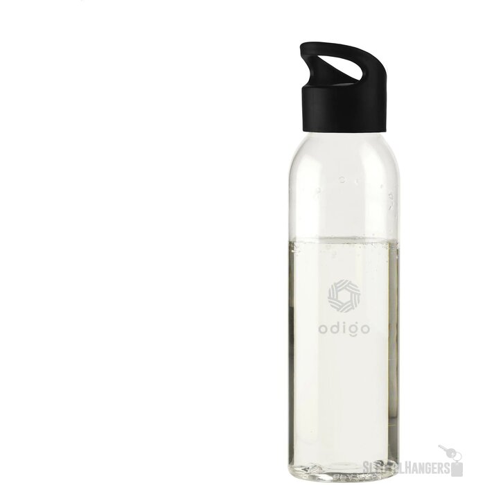 Kunststof Waterfles Met Schroefdop (650 Ml) Transparant/Zwart