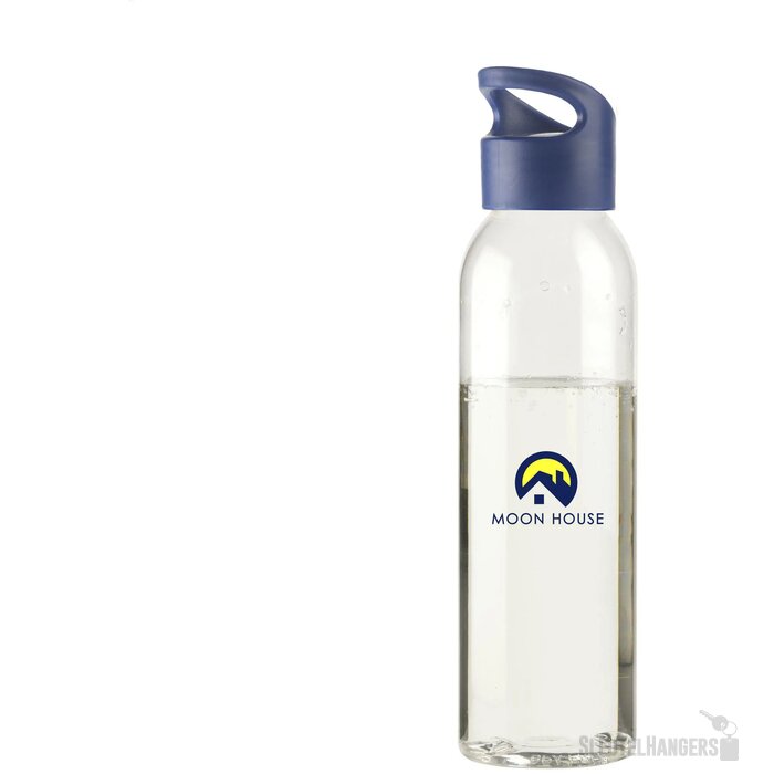 Kunststof Waterfles Met Schroefdop (650 Ml) Transparant/Blauw