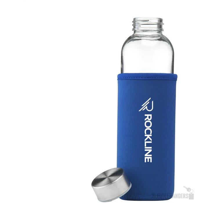 Glazen Waterfles Met Sleeve (500 Ml) Kobaltblauw