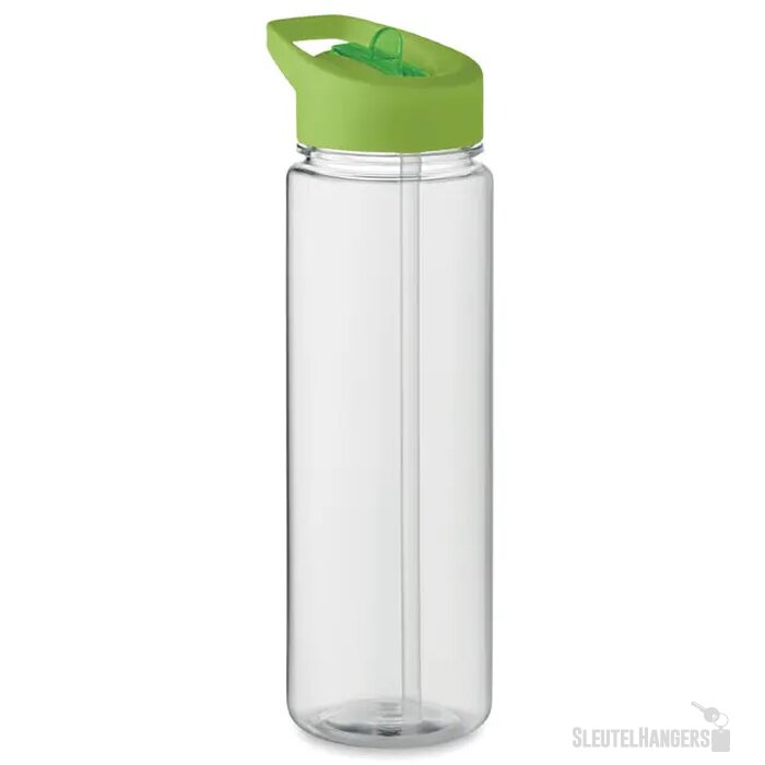 RPET waterfles met rietje (650 ml) Limoengroen 650 ml