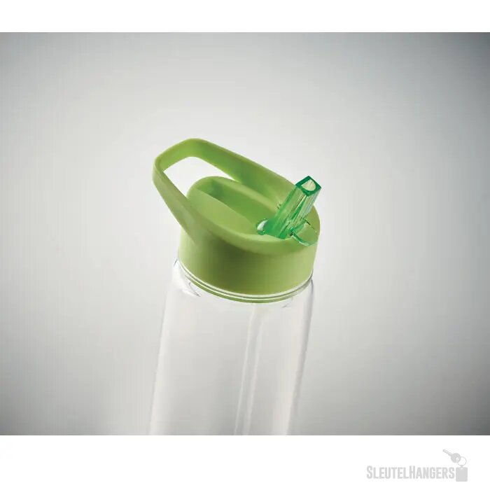 RPET waterfles met rietje (650 ml) Limoengroen 650 ml