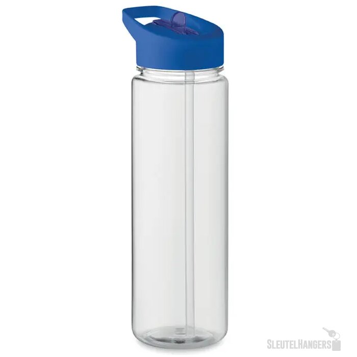 RPET waterfles met rietje (650 ml) Kobaltblauw 650 ml