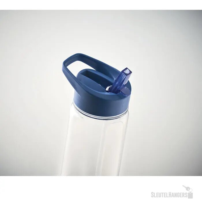 RPET waterfles met rietje (650 ml) Kobaltblauw 650 ml