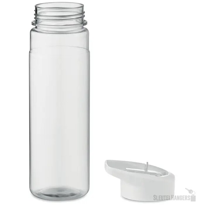 RPET waterfles met rietje (650 ml) Wit 650 ml