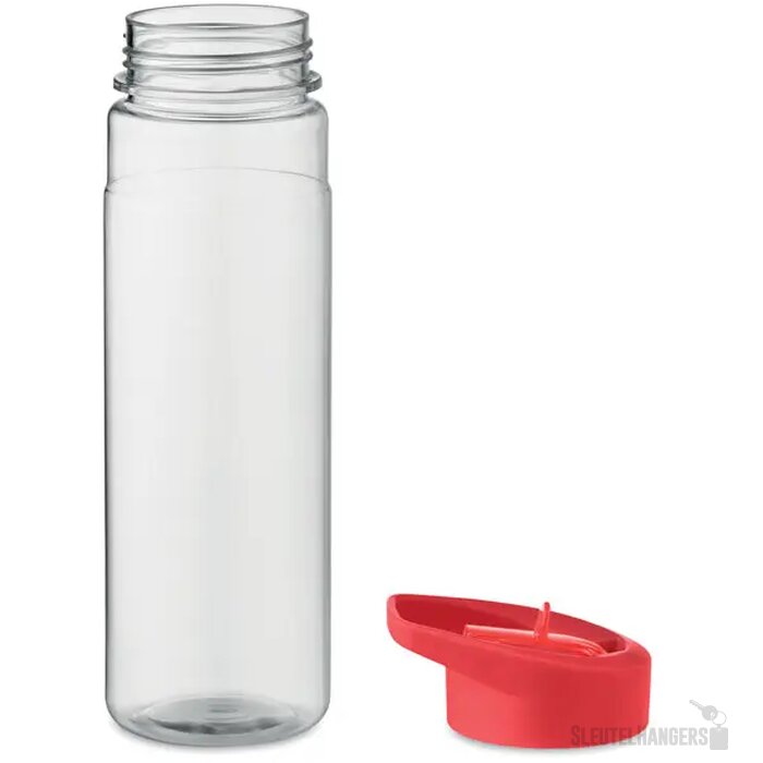 RPET waterfles met rietje (650 ml) Rood 650 ml