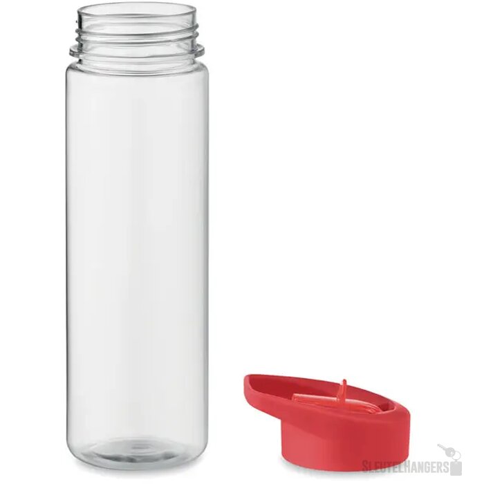 RPET waterfles met rietje (650 ml) Rood 650 ml