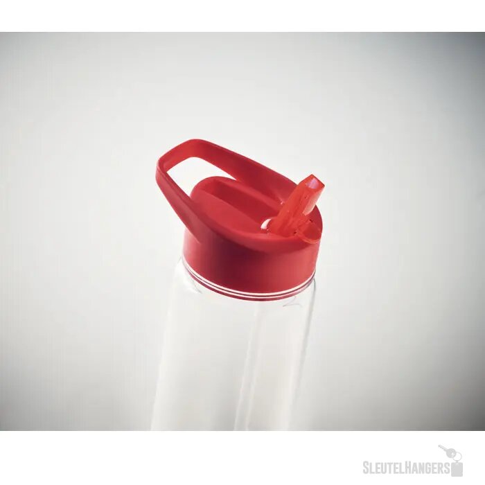 RPET waterfles met rietje (650 ml) Rood 650 ml
