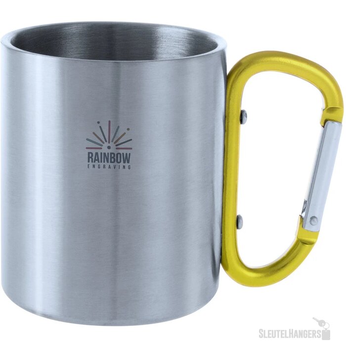 Metalen Mok Met Karabijnhaak Geel