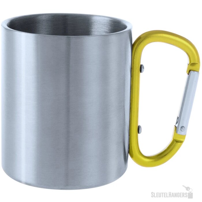 Metalen Mok Met Karabijnhaak Geel