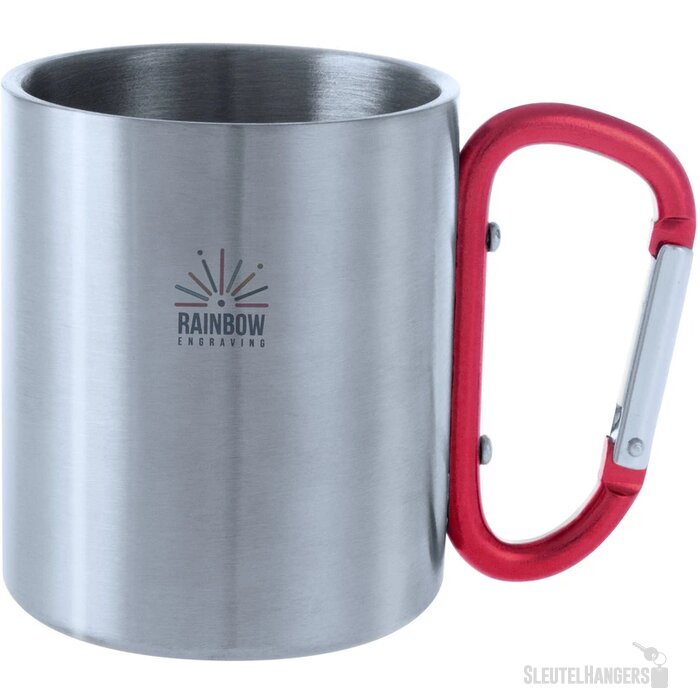Metalen Mok Met Karabijnhaak Rood