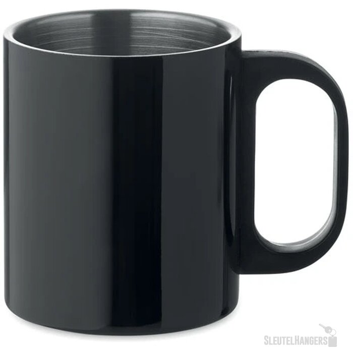 Dubbelwandige mok Zwart