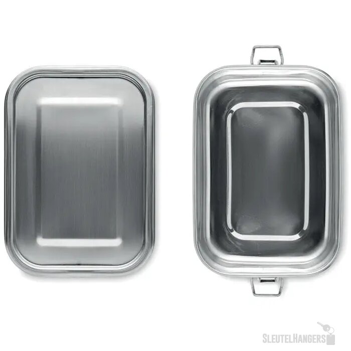 Rvs broodtrommel met buckle-sluiting Zilver