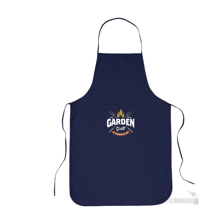 Katoenen Schort Met Zak Blauw