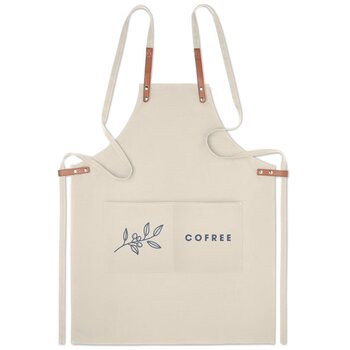 Luxe schort van organische katoen Beige