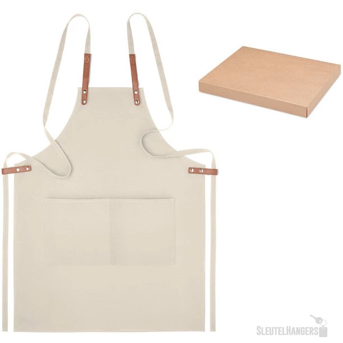 Luxe schort van organische katoen Beige