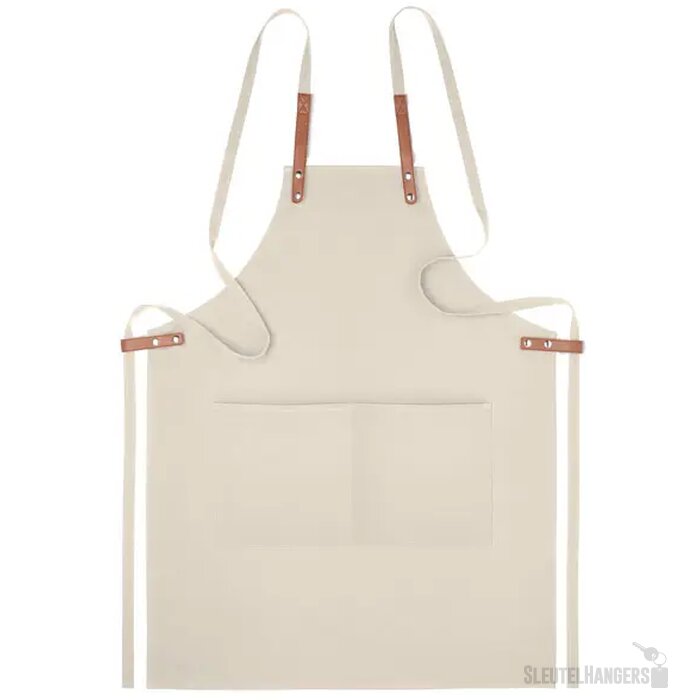 Luxe schort van organische katoen Beige