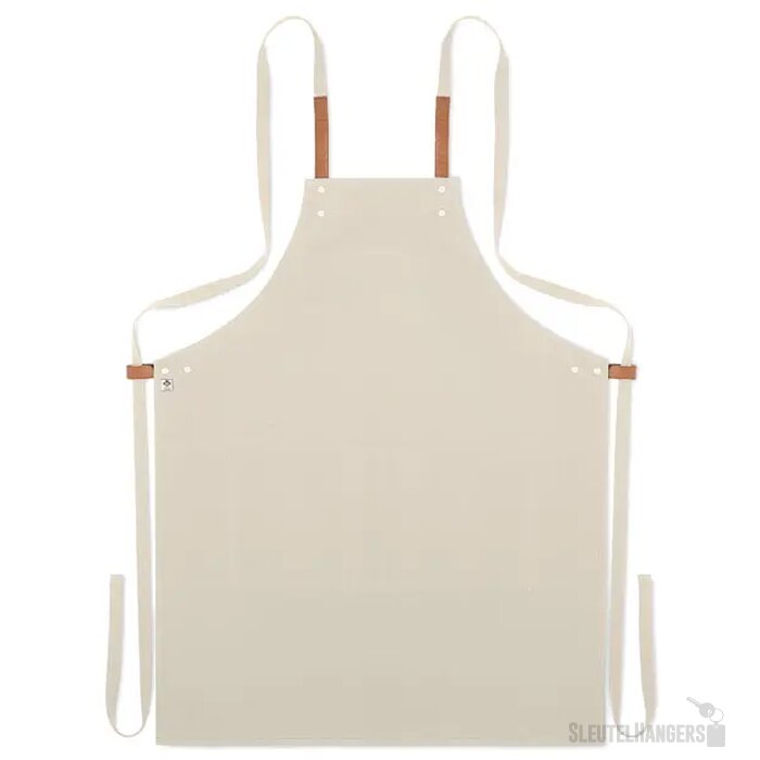 Luxe schort van organische katoen Beige
