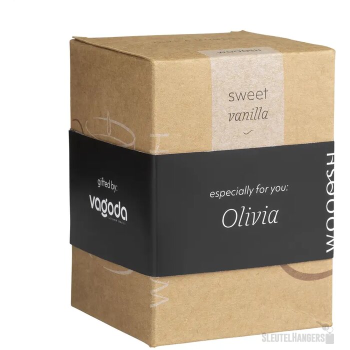 Geurkaars In Glas Met Bamboe Deksel Wit