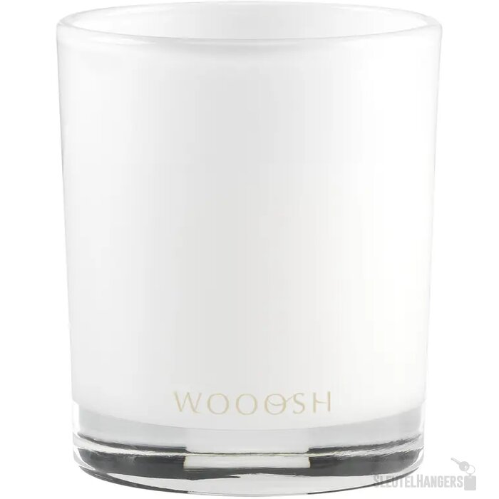 Geurkaars In Glas Met Bamboe Deksel Wit