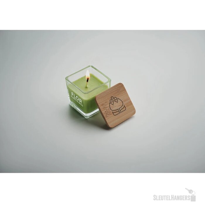 Vierkante geurkaars Wit