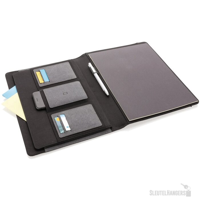 Gerecycled lederen portfolio A4 grijs
