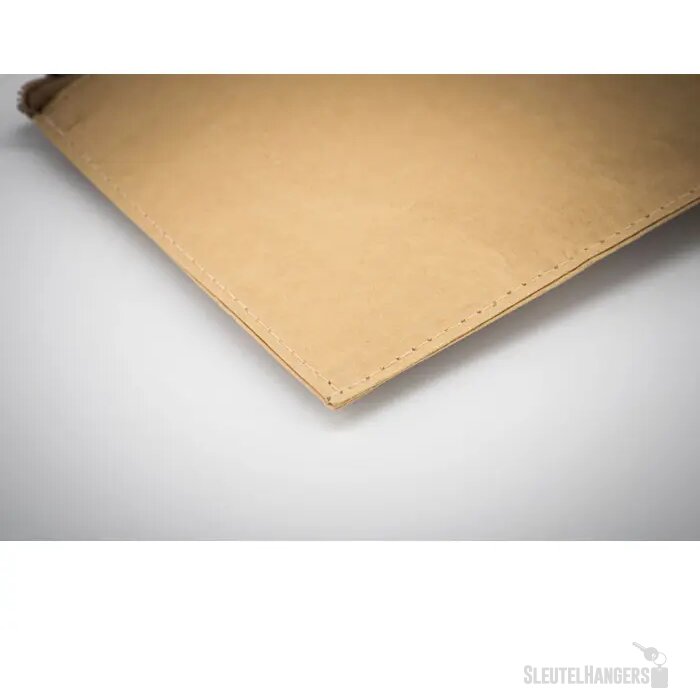 Platte etui van woven papier Beige