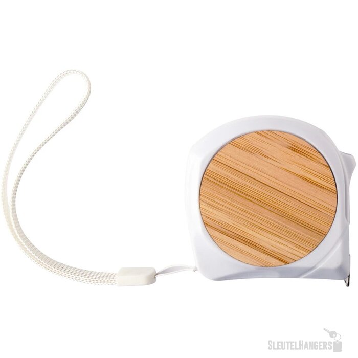 5M Rolmaat Met Bamboe Afwerking Wit