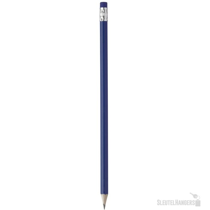 Geslepen Potlood Met Gekleurde Gum Blauw