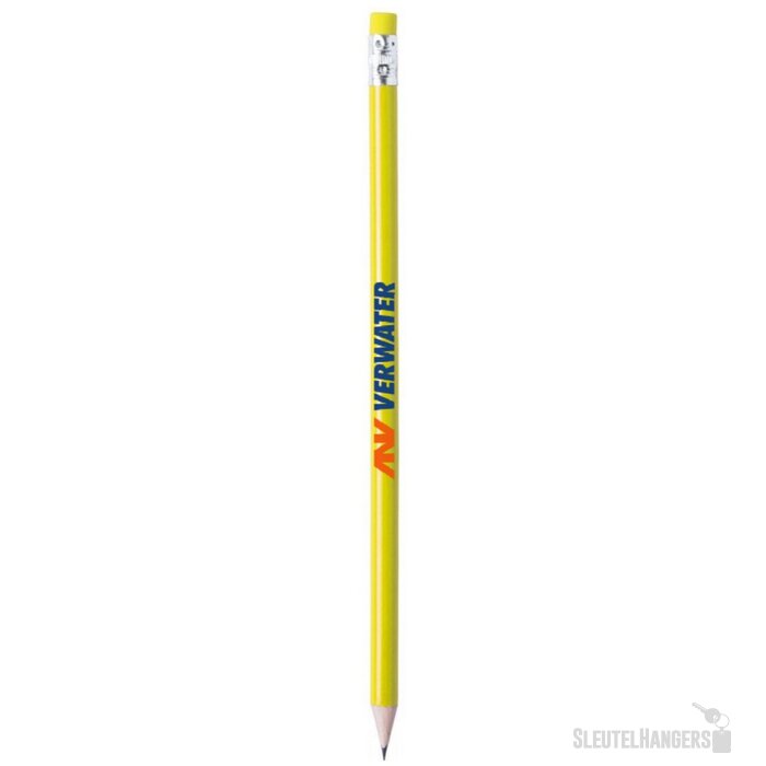 Geslepen Potlood Met Gekleurde Gum Geel