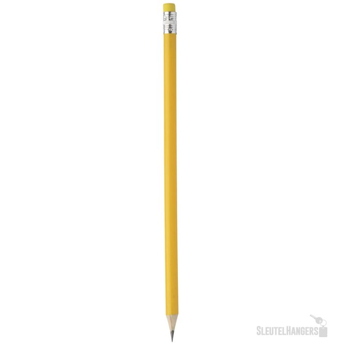 Geslepen Potlood Met Gekleurde Gum Geel
