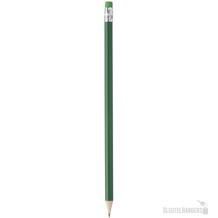 Geslepen Potlood Met Gekleurde Gum Groen