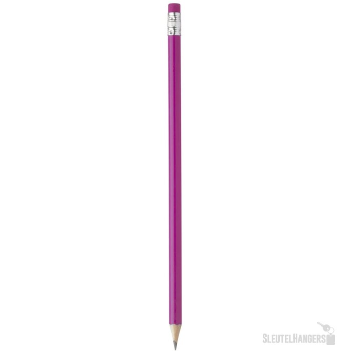Geslepen Potlood Met Gekleurde Gum Fuchsia