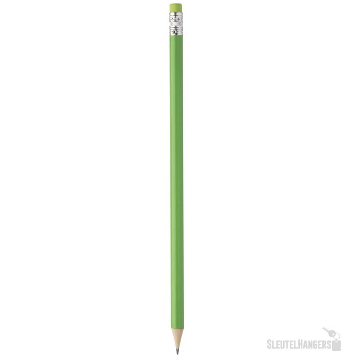 Geslepen Potlood Met Gekleurde Gum Limoengroen