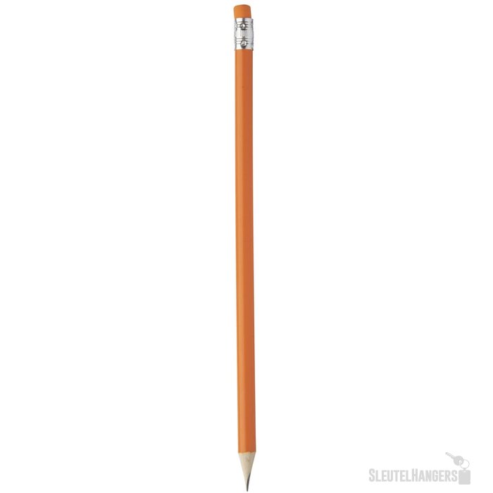 Geslepen Potlood Met Gekleurde Gum Oranje