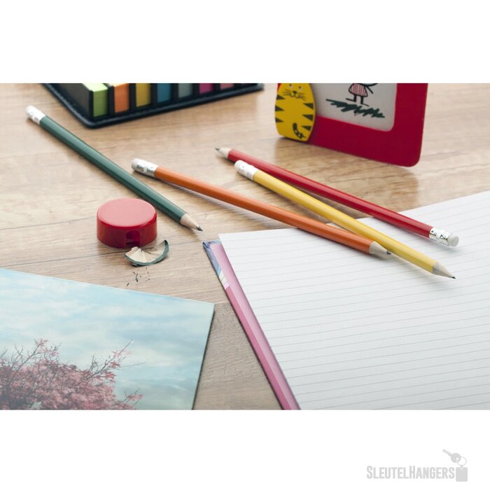 Geslepen Potlood Met Witte Gum Oranje