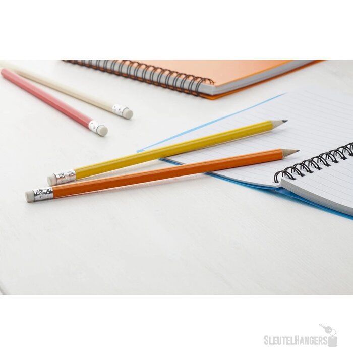 Geslepen Potlood Met Witte Gum Oranje